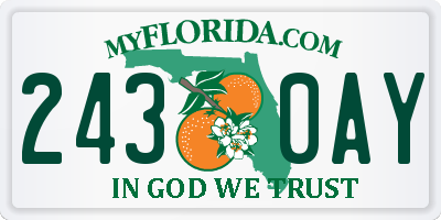 FL license plate 2430AY