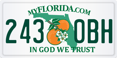 FL license plate 2430BH