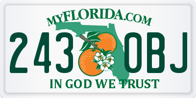 FL license plate 2430BJ