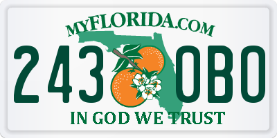 FL license plate 2430BO