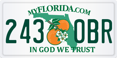 FL license plate 2430BR