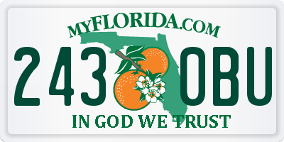 FL license plate 2430BU