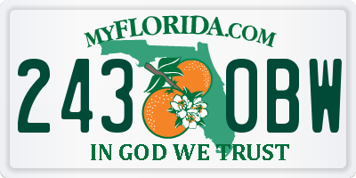 FL license plate 2430BW