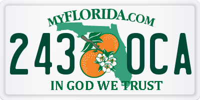 FL license plate 2430CA