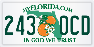 FL license plate 2430CD