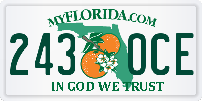 FL license plate 2430CE