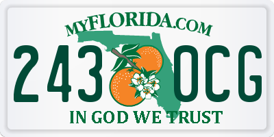 FL license plate 2430CG