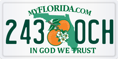 FL license plate 2430CH