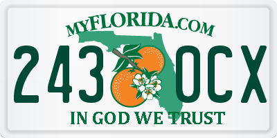 FL license plate 2430CX