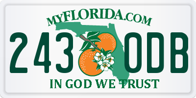 FL license plate 2430DB