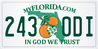 FL license plate 2430DI