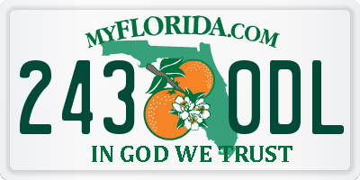 FL license plate 2430DL