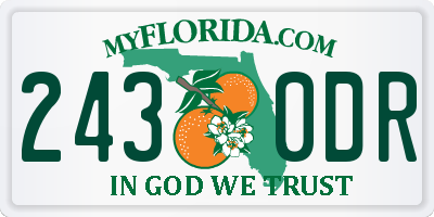 FL license plate 2430DR