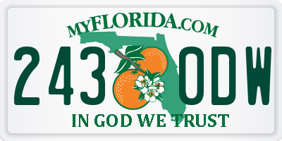 FL license plate 2430DW
