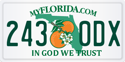 FL license plate 2430DX