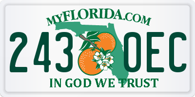 FL license plate 2430EC