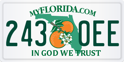 FL license plate 2430EE