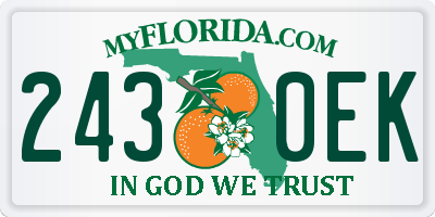 FL license plate 2430EK