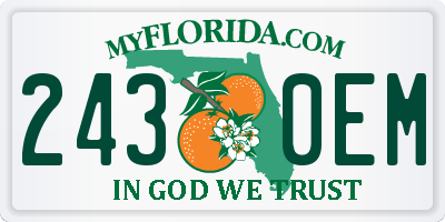 FL license plate 2430EM