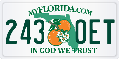 FL license plate 2430ET