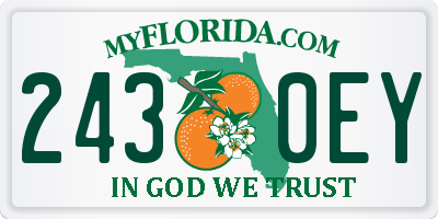 FL license plate 2430EY
