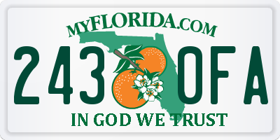 FL license plate 2430FA