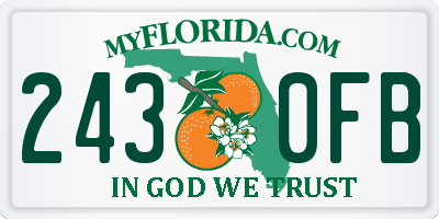 FL license plate 2430FB