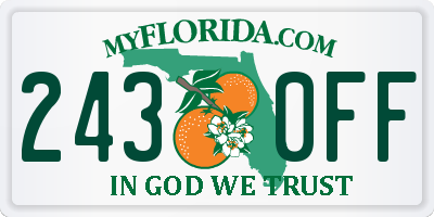 FL license plate 2430FF