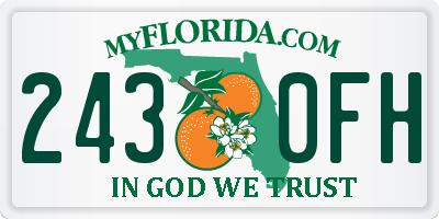 FL license plate 2430FH