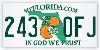 FL license plate 2430FJ