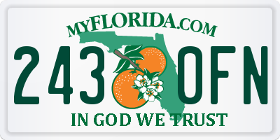 FL license plate 2430FN