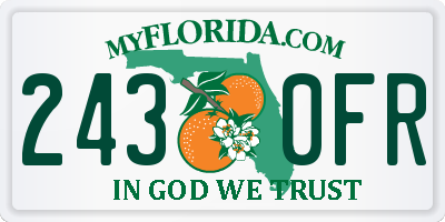 FL license plate 2430FR
