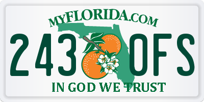 FL license plate 2430FS
