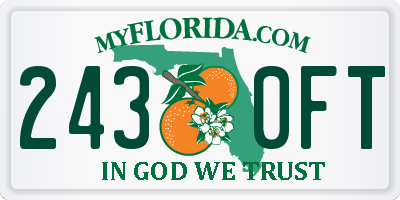 FL license plate 2430FT
