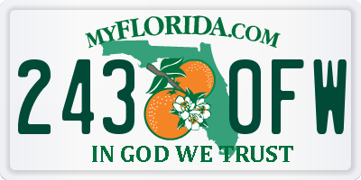 FL license plate 2430FW