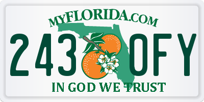 FL license plate 2430FY