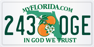 FL license plate 2430GE