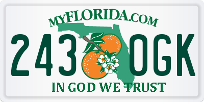 FL license plate 2430GK