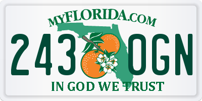 FL license plate 2430GN