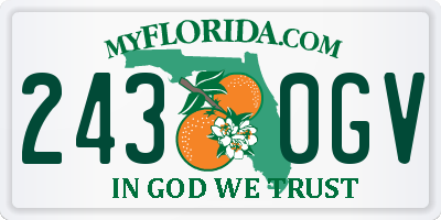 FL license plate 2430GV