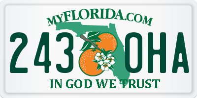 FL license plate 2430HA