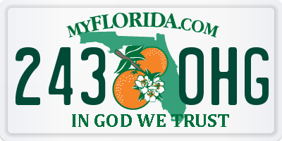 FL license plate 2430HG
