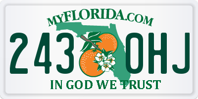FL license plate 2430HJ
