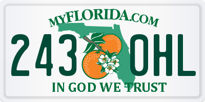 FL license plate 2430HL