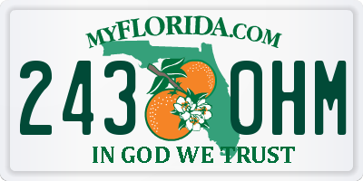 FL license plate 2430HM