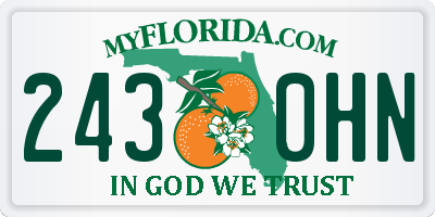 FL license plate 2430HN
