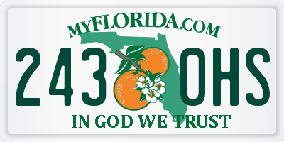 FL license plate 2430HS