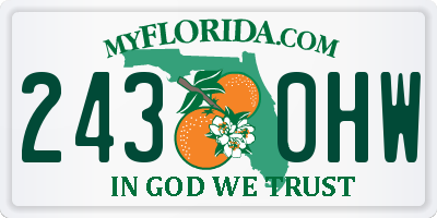 FL license plate 2430HW