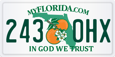 FL license plate 2430HX