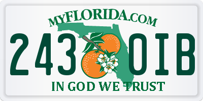 FL license plate 2430IB